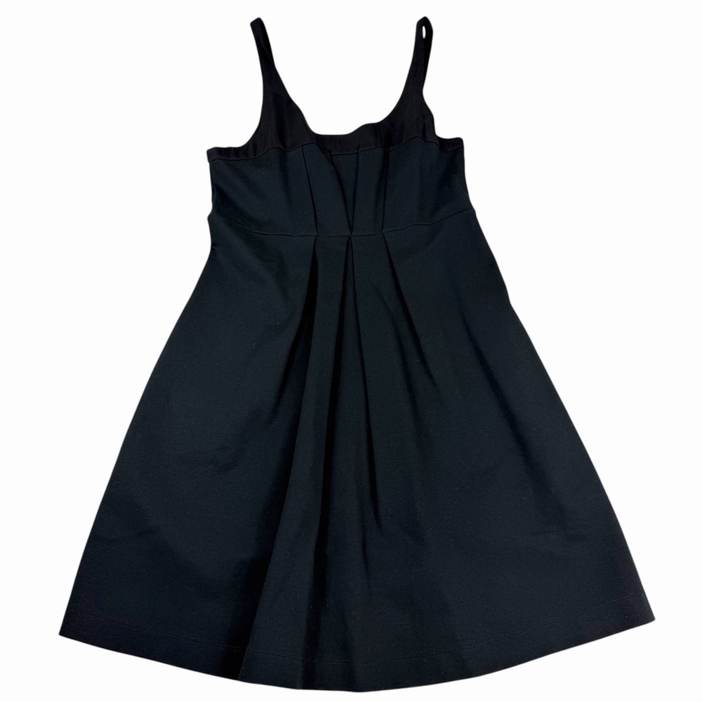 Theory Sleeveless Dress Stretch Fit‎ & Flare Black Pleated Knee Length 8 Pockets